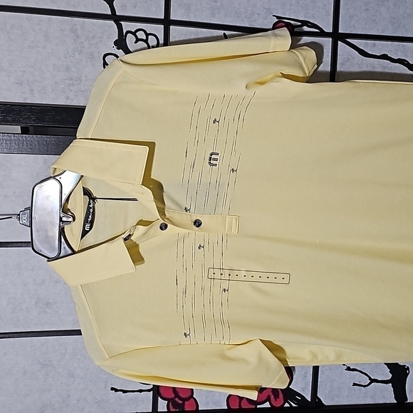 Travis Mathew Yellow Polo Shirt Size Small NWT - Picture 2 of 7